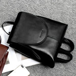 Elegant women's leather backpack with generous storage space