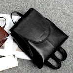 Elegant women's leather backpack with generous storage space