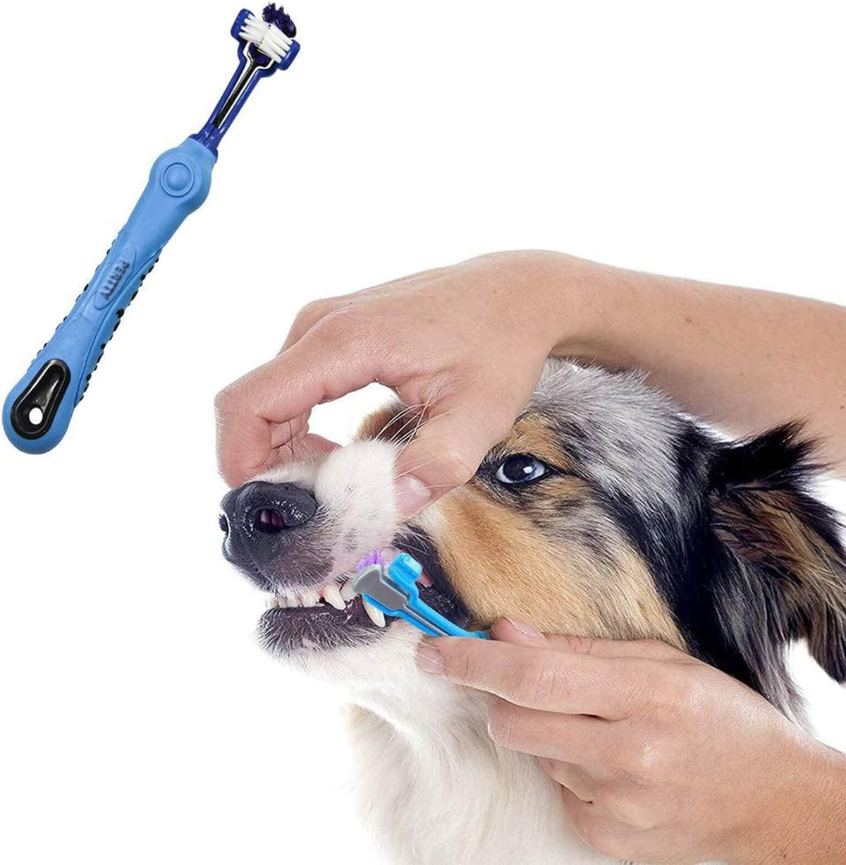 3-Sided Toothbrush for Pets – Tartar Removal & Breath Freshening (Set of 2)