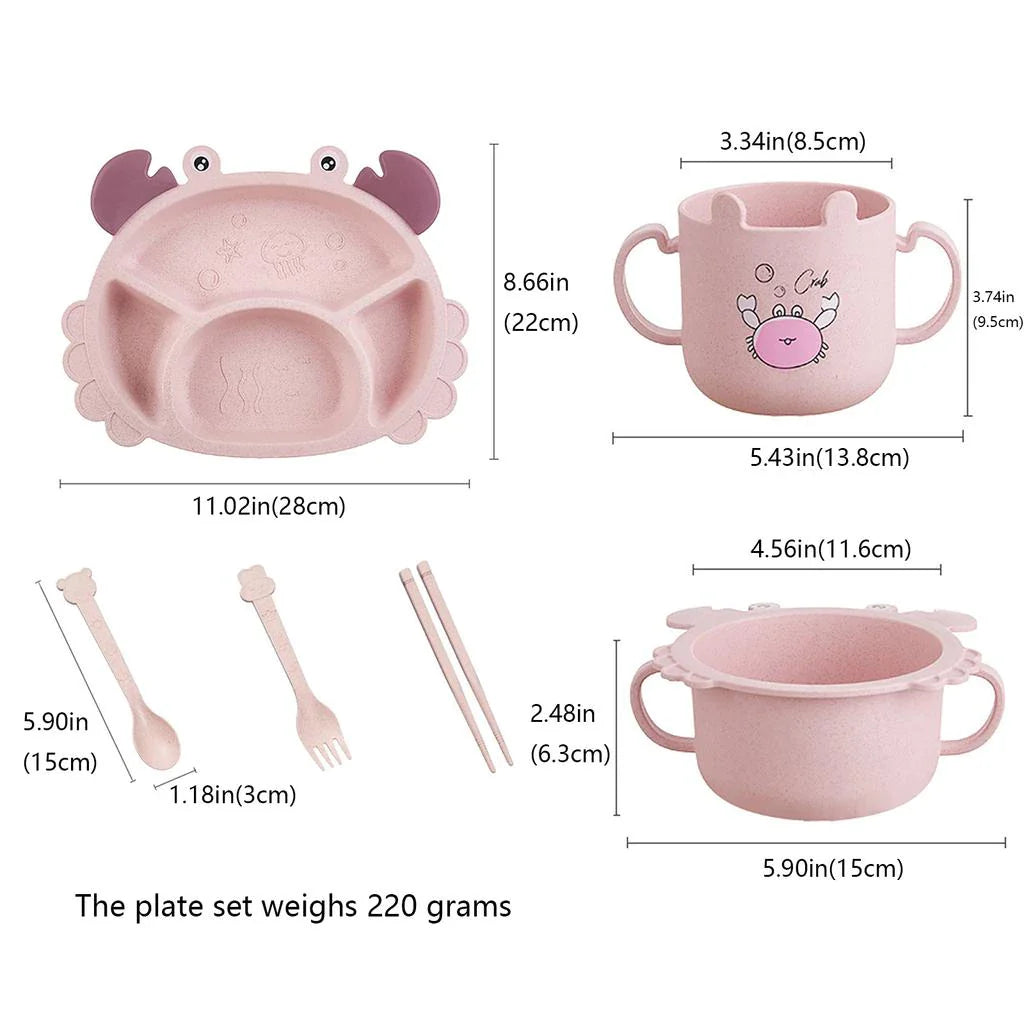 Essgeschirr Set für Kinder – 6 Teile – Krebs Design