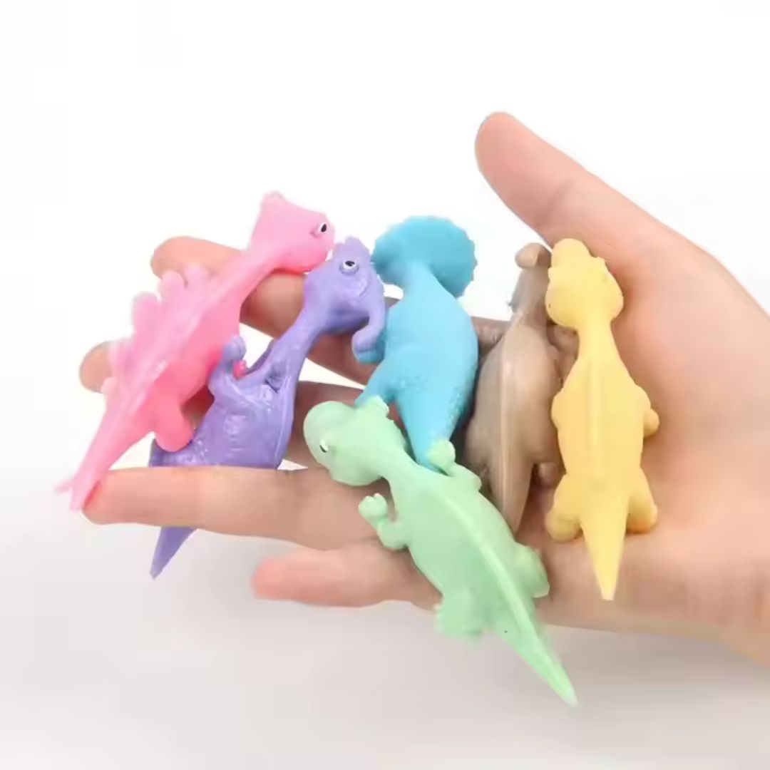 Schwebende Gummidinosaurier
