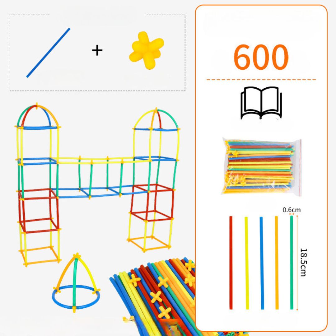 BAUSET mit kreativen Stangen für Kinder zum Spielen und Konstruieren