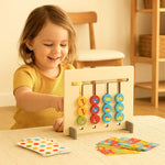 Holzspiel zur Zuordnung von Farbmustern im Montessori-Stil