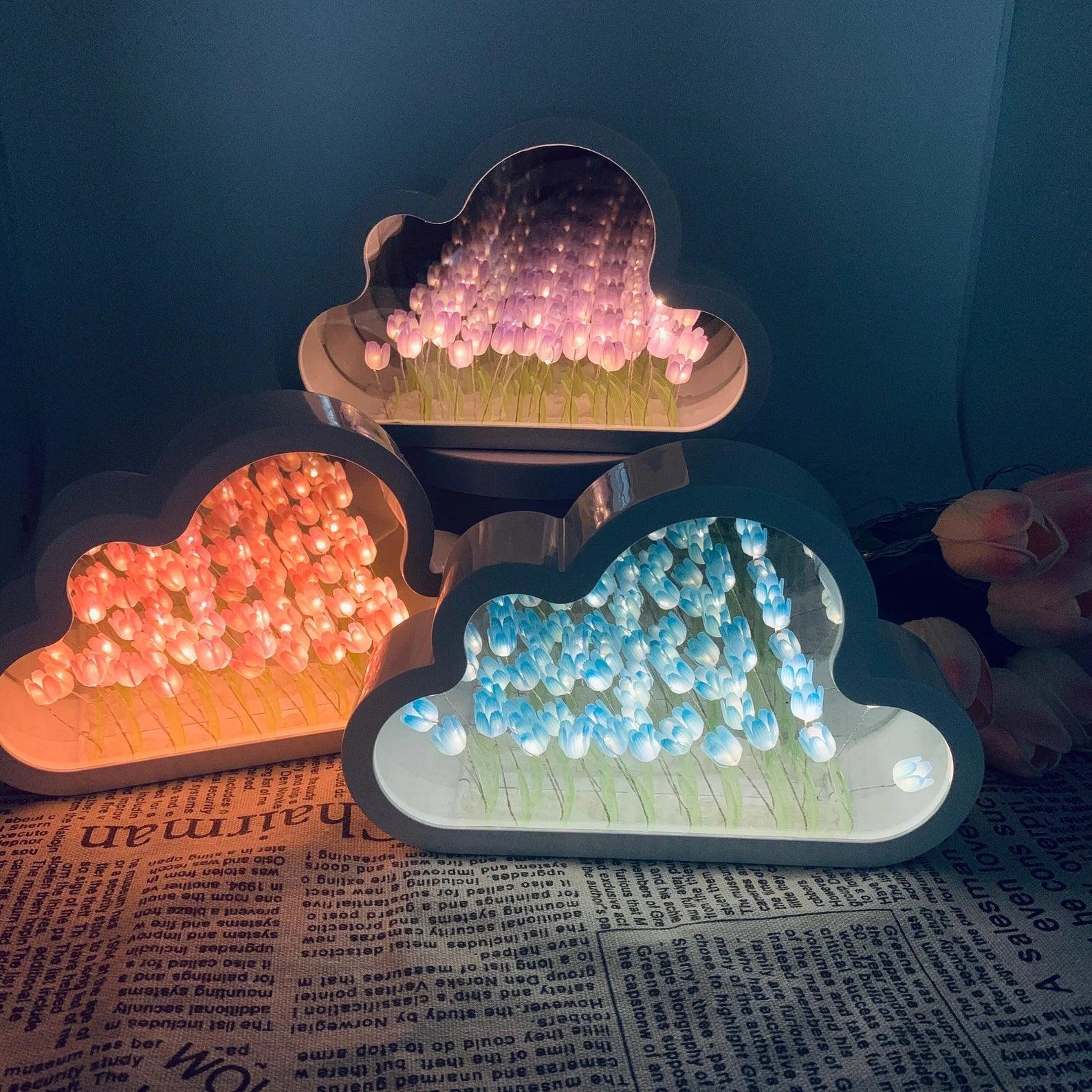 Tulpenwolke LED Spiegel – Dekoratives Design mit bezauberndem Licht