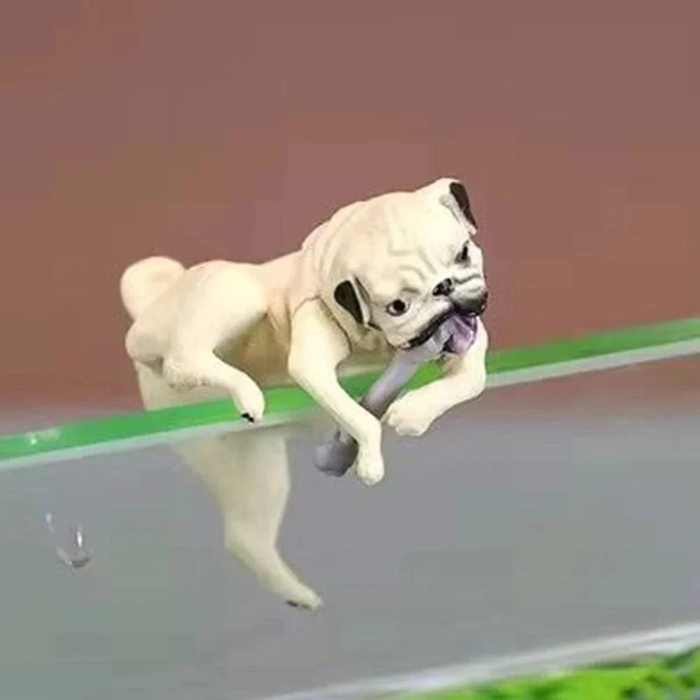 Mini Cartoon Hund Figur aus Harz – 1-3 Stück für Aquarium Deko