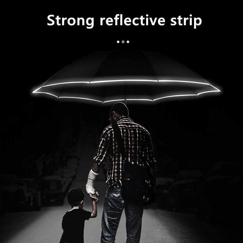 Intelligenter umgekehrter Regenschirm mit LED-Beleuchtung und Reflexstreifen