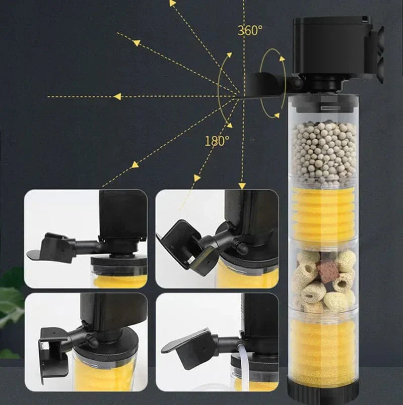 220V 5-in-1 Wasserpumpe mit Filter für Aquarium und Schildkröten – Zubehör