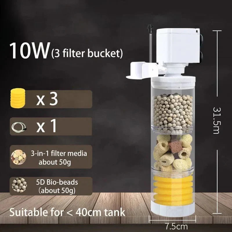 220V 5-in-1 Wasserpumpe mit Filter für Aquarium und Schildkröten – Zubehör