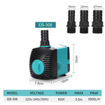 Unterwasserpumpe 3-60W für Teich und Aquarium – leise, 220V-240V/110V