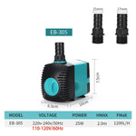 Unterwasserpumpe 3-60W für Teich und Aquarium – leise, 220V-240V/110V