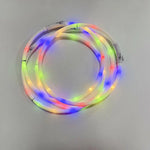 Hundehalsband mit buntem Silikon und LED – abnehmbar, leuchtend, USB aufladbar