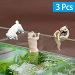 Mini Cartoon Hund Figur aus Harz – 1-3 Stück für Aquarium Deko