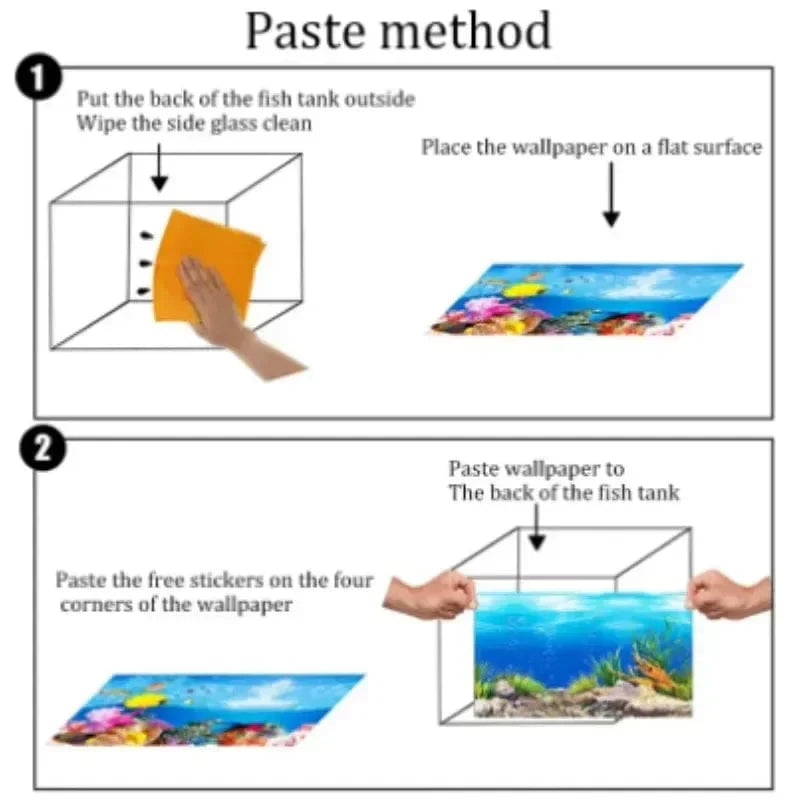 3D Meeresmotiv für Aquarien - Wandaufkleber und Poster Zubehör