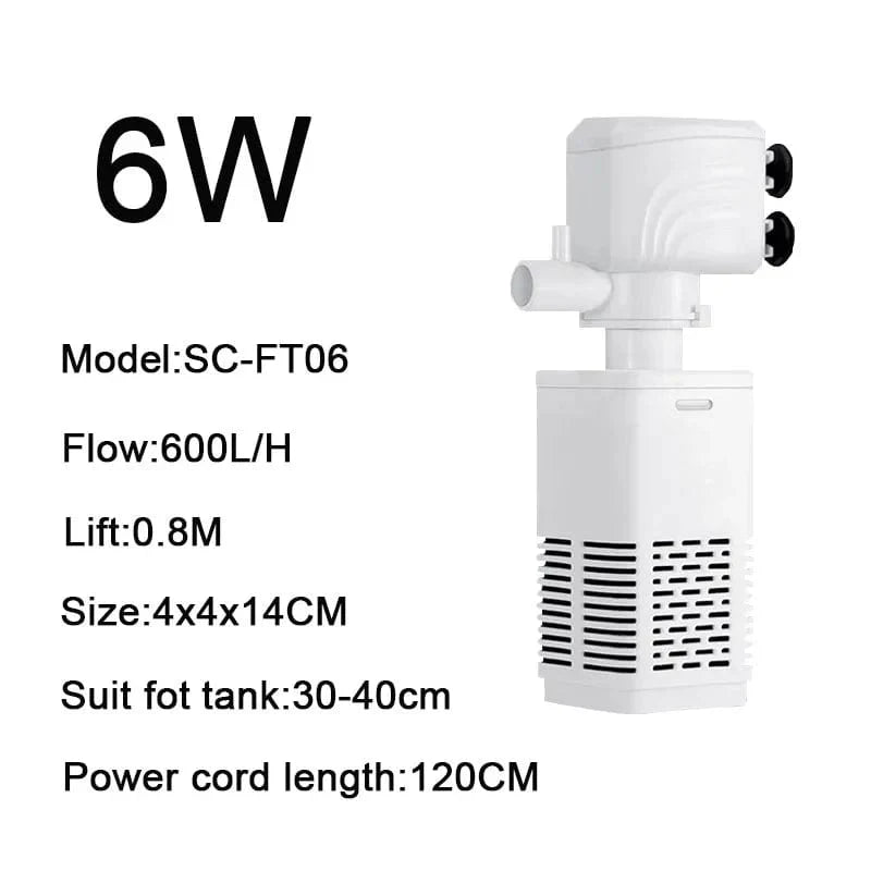 4-in-1 Unterwasserpumpe für Aquarien – Filter, Luftbläser und Wasserwechsel 220V