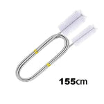 Aquarium Reinigungsbürste 90/155/200CM für Luftschläuche – Edelstahl, flexibel, doppelseitige Rohrbürste für Fischbehälter Zubehör