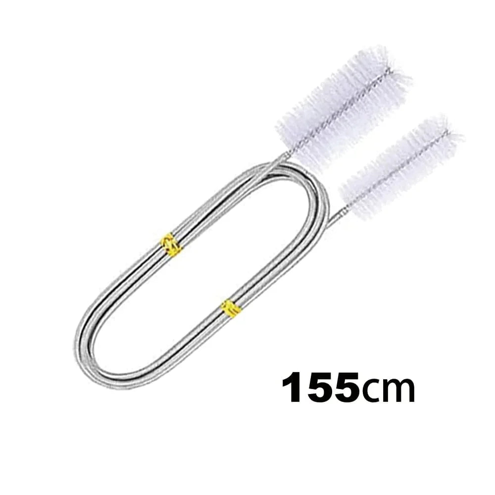 Aquarium Reinigungsbürste 90/155/200CM für Luftschläuche – Edelstahl, flexibel, doppelseitige Rohrbürste für Fischbehälter Zubehör