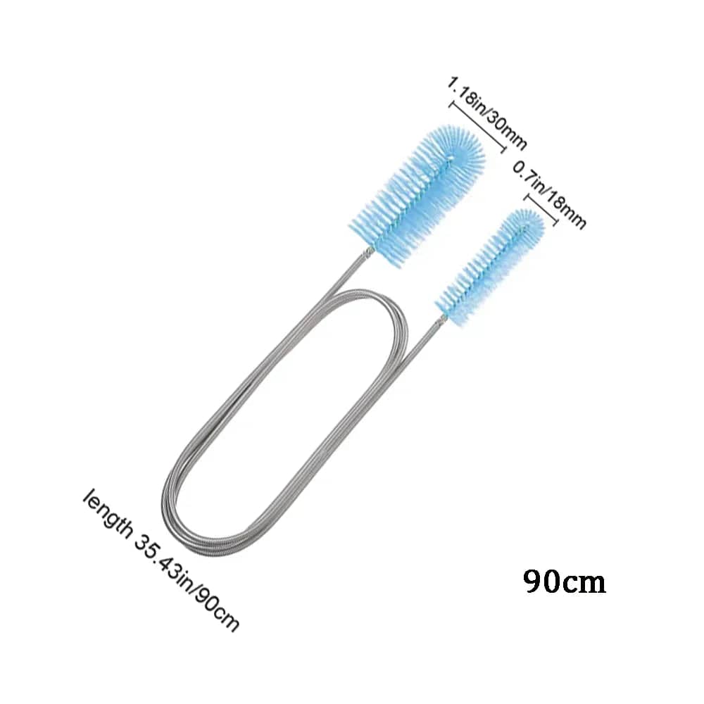 Aquarium Reinigungsbürste 90/155/200CM für Luftschläuche – Edelstahl, flexibel, doppelseitige Rohrbürste für Fischbehälter Zubehör