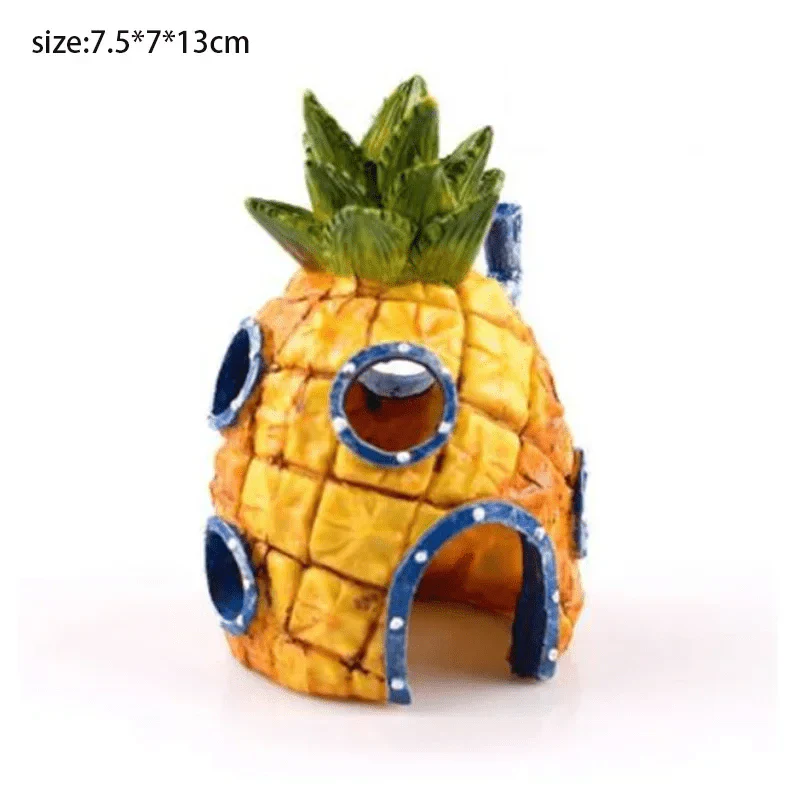 Fisch Tank Dekoration Figuren Ornamenten – Resin Ananas Haus Zubehör