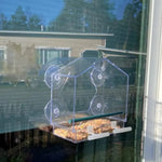 Vogelfutterhaus aus klarem Acryl mit Saugnapf – Hängendes Futtertablett