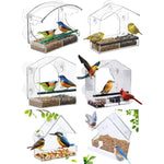 Vogelfutterhaus aus klarem Acryl mit Saugnapf – Hängendes Futtertablett