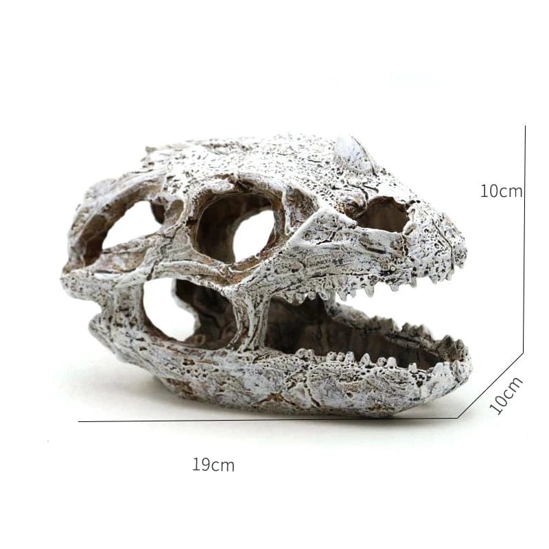 Tierschädel Fossilien Dekoration für Aquarium – Dino, Nashorn, Krokodil