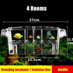 Zuchtinkubator für Aquarien - Isolationsbox, doppelschichtig, 4 Räume, transparentes Acryl, schwimmende Fischbrutbox