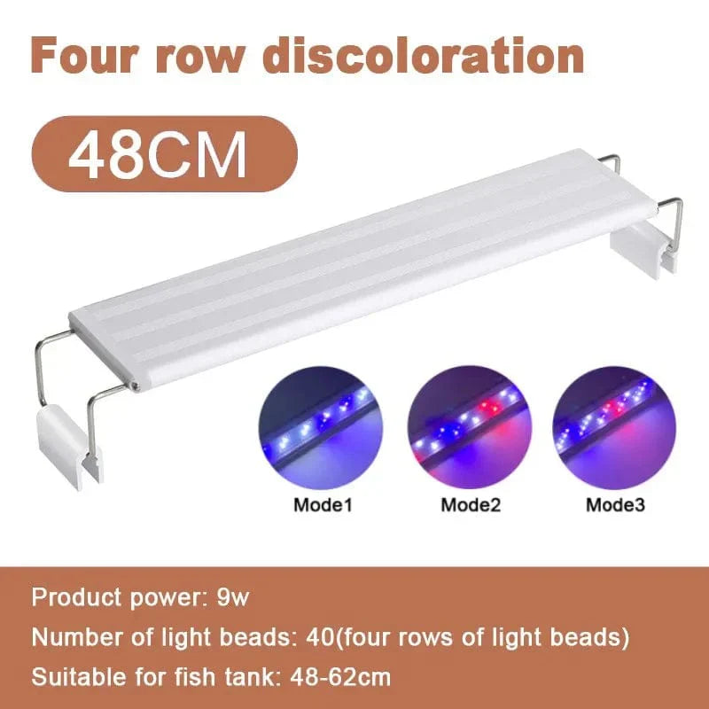 Erweiterbare LED-Aquarienbeleuchtung für Pflanzen, 28-58 cm, 220V