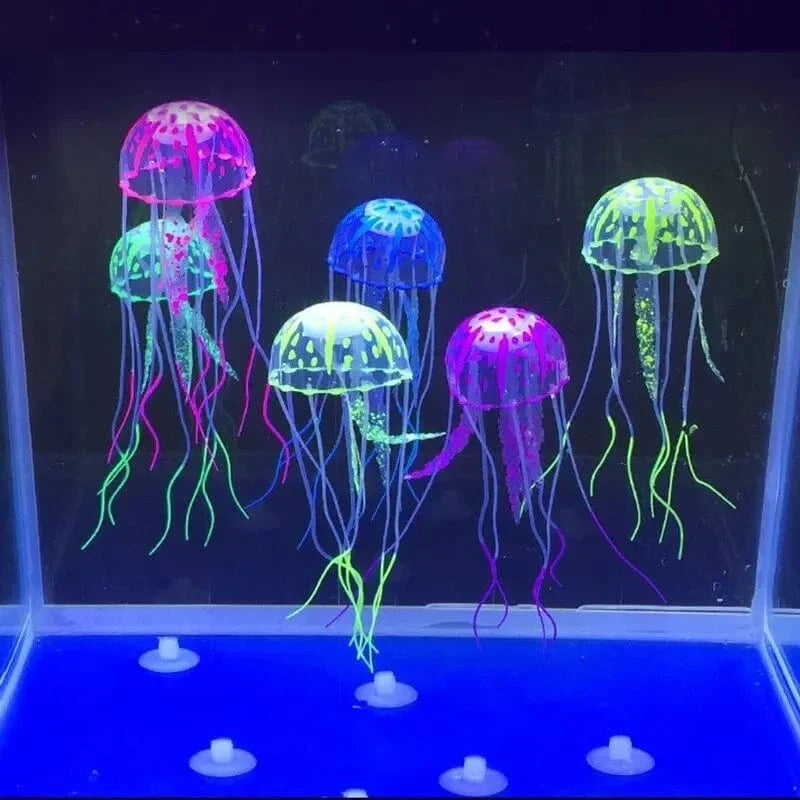 Fluoreszierende, transparente künstliche Quallen für Aquariendekoration