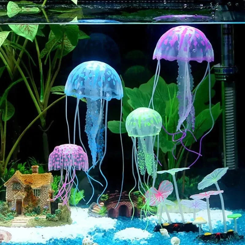 Fluoreszierende, transparente künstliche Quallen für Aquariendekoration