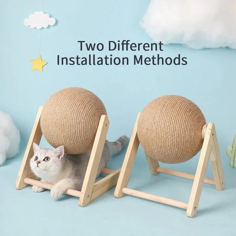 Katzenspielzeug aus Sisal und Holz – Stabiler Dreiecks-Kratzbaum für drinnen