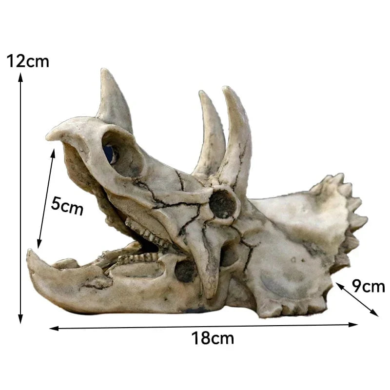 Tierschädel Fossilien Dekoration für Aquarium – Dino, Nashorn, Krokodil