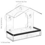 Vogelfutterhaus aus klarem Acryl mit Saugnapf – Hängendes Futtertablett