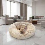 Cozy Pet Lounger - Supportive Calming Dog Bed in Plush Fabric