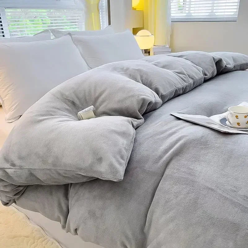 Winter Warm Flannel Fleece Duvet Cover for All Genders