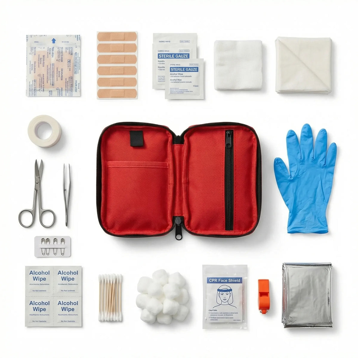 Emergency First Aid Kit with 110 Essential Items – Portable Size