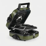 Compact Gas Cooker for Camping with Built-In Non-Stick Griddle