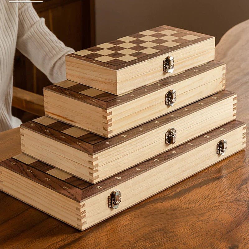 Travel-Friendly Magnetic Chess Set Made of Wood for On-the-Go Play