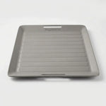 Camping Grill Plate with Ridges and Tongs - Portable Cooking Set