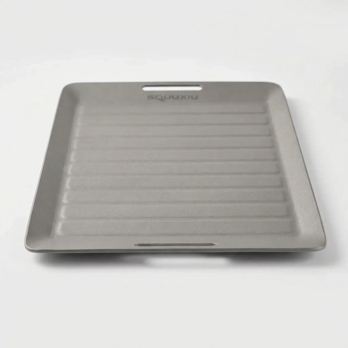 Camping Grill Plate with Ridges and Tongs - Portable Cooking Set