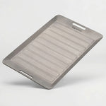 Camping Grill Plate with Ridges and Tongs - Portable Cooking Set