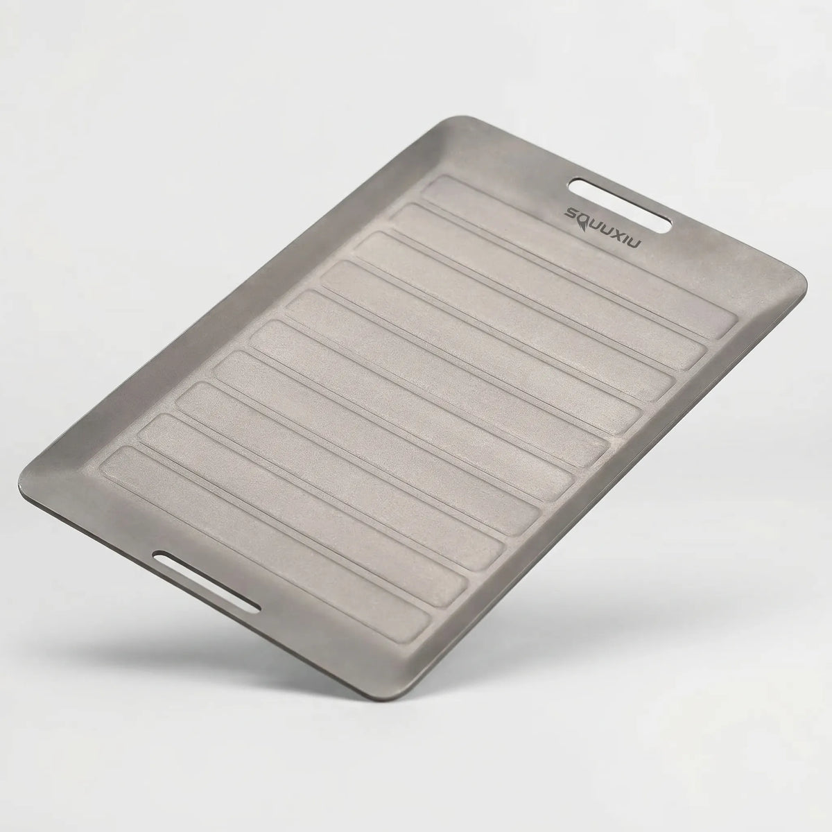 Camping Grill Plate with Ridges and Tongs - Portable Cooking Set