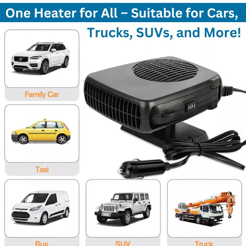 Tragbare Autoheizung 12V mit 360° drehbarem Fuß