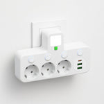 Vielseitige Steckdosenleiste mit USB und Schalter für Zuhause