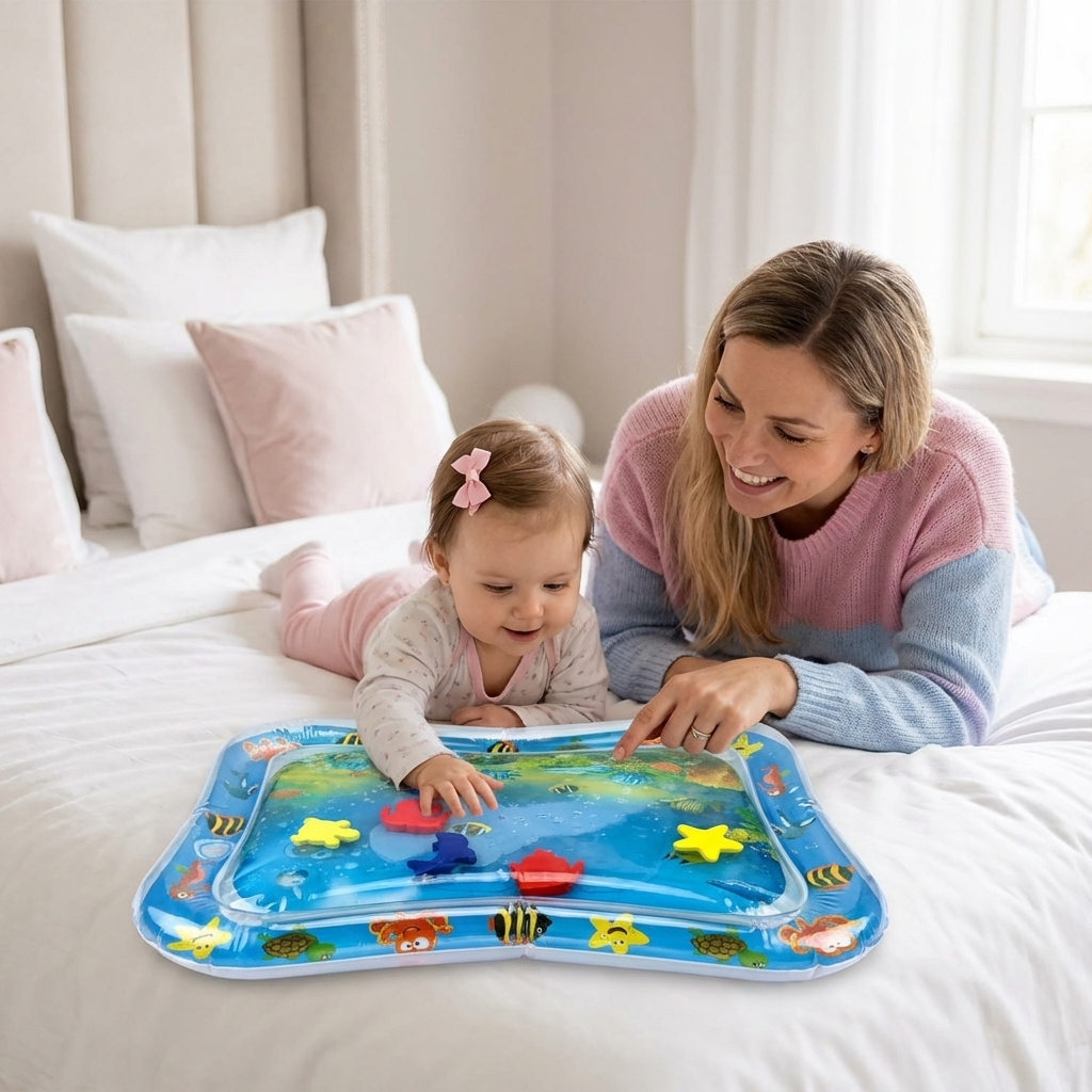Wassermatte für Kinder – Bauchlage Spielzeit
