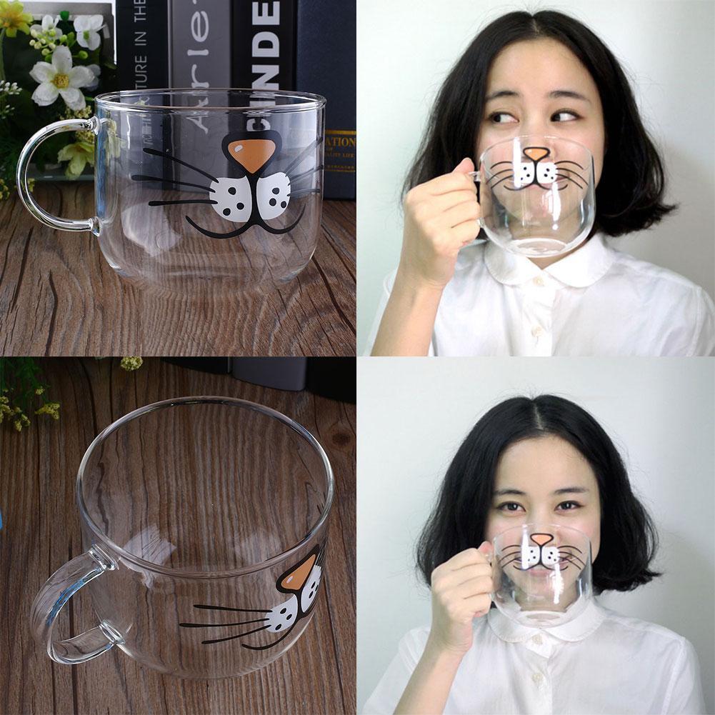 Elegante Katzen-Tasse aus hitzebeständigem Glas