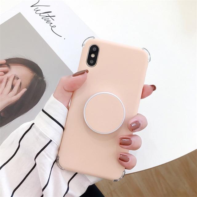 Matte Silikonhülle für iPhone mit Ring