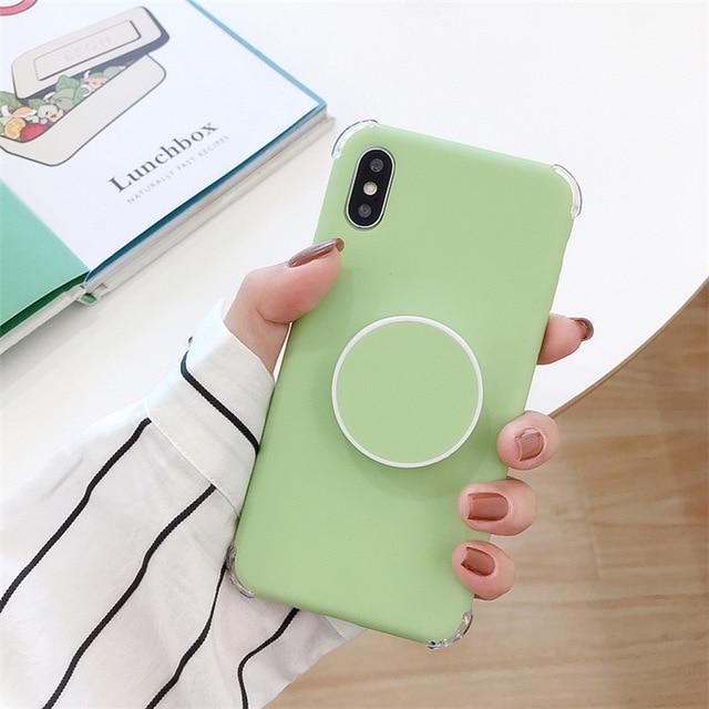 Matte Silikonhülle für iPhone mit Ring