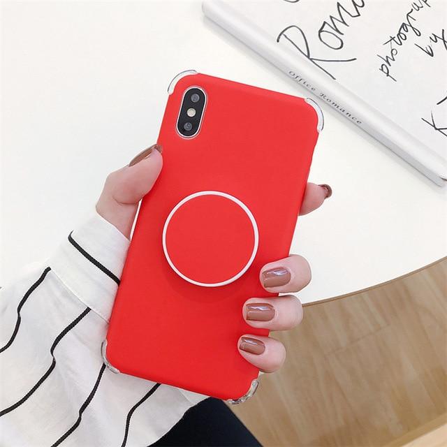 Matte Silikonhülle für iPhone mit Ring