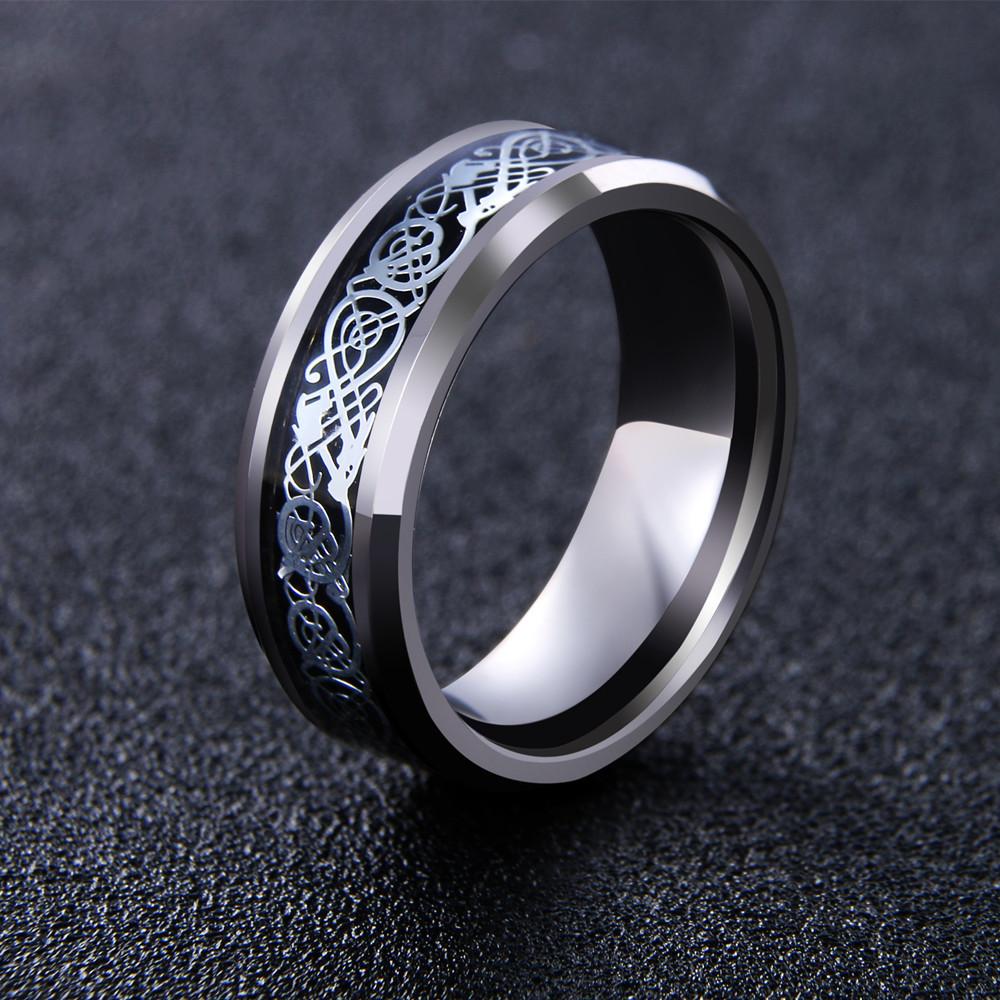 Vikingring aus Stahl - Drachenatem