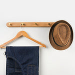NaturaLine | Eleganter Holz-Wandgarderobenhaken mit Messinghaken